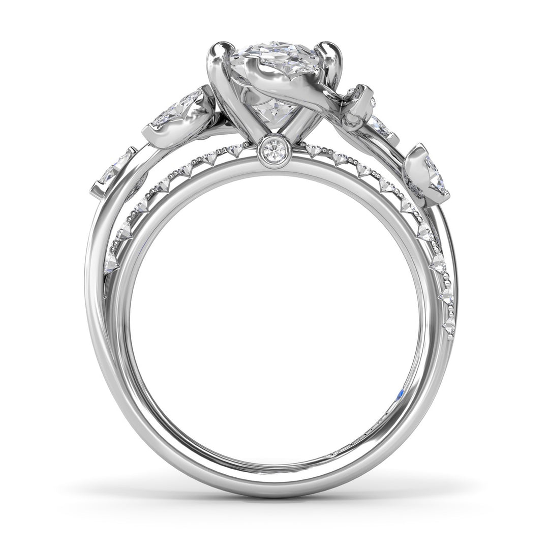 Vine-Inspired Oval Diamond Engagement Ring
