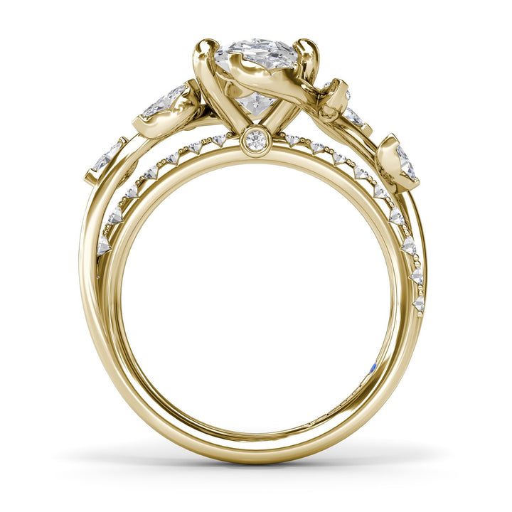 Vine-Inspired Oval Diamond Engagement Ring