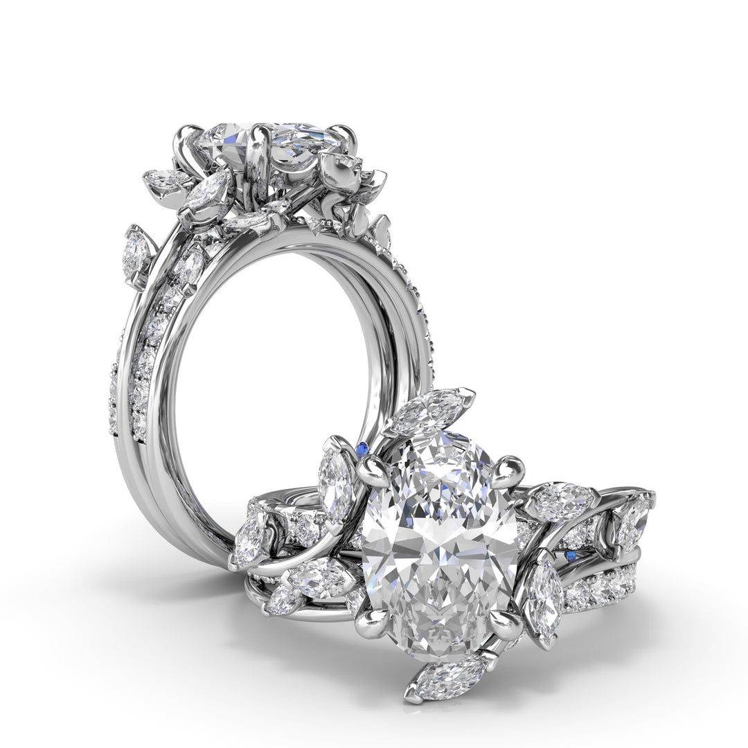 Vine-Inspired Oval Diamond Engagement Ring