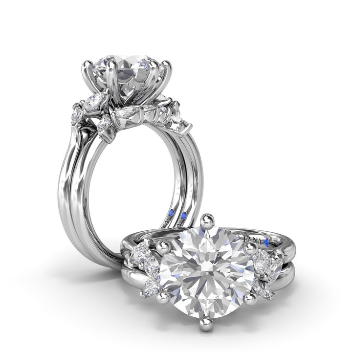 Vine-Inspired Split Round Diamond Engagement Ring