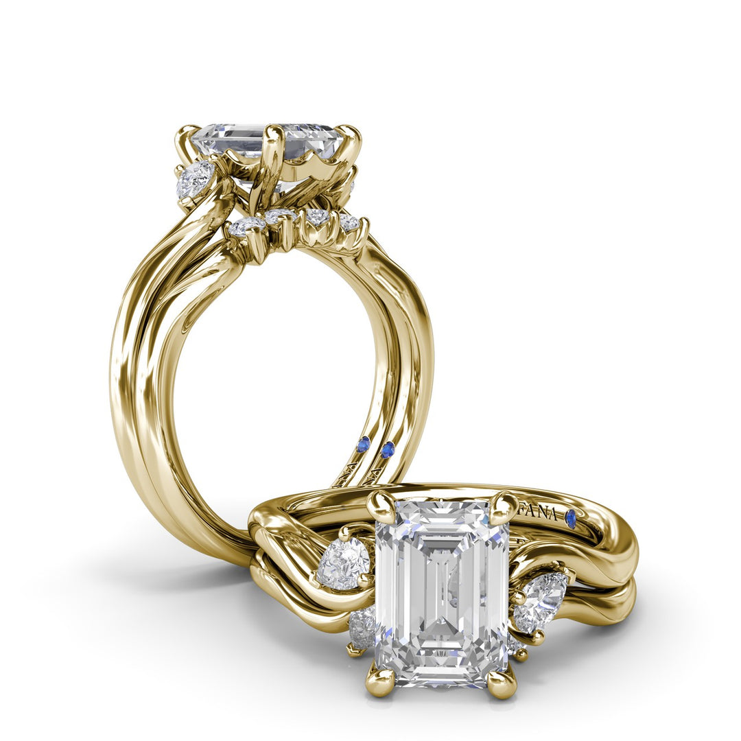 Vine-Inspired Split Round Diamond Engagement Ring