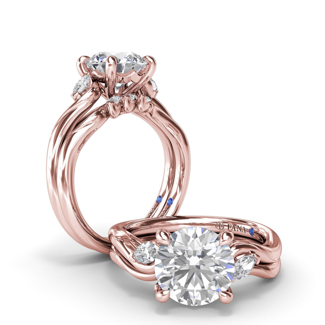 Vine-Inspired Split Round Diamond Engagement Ring