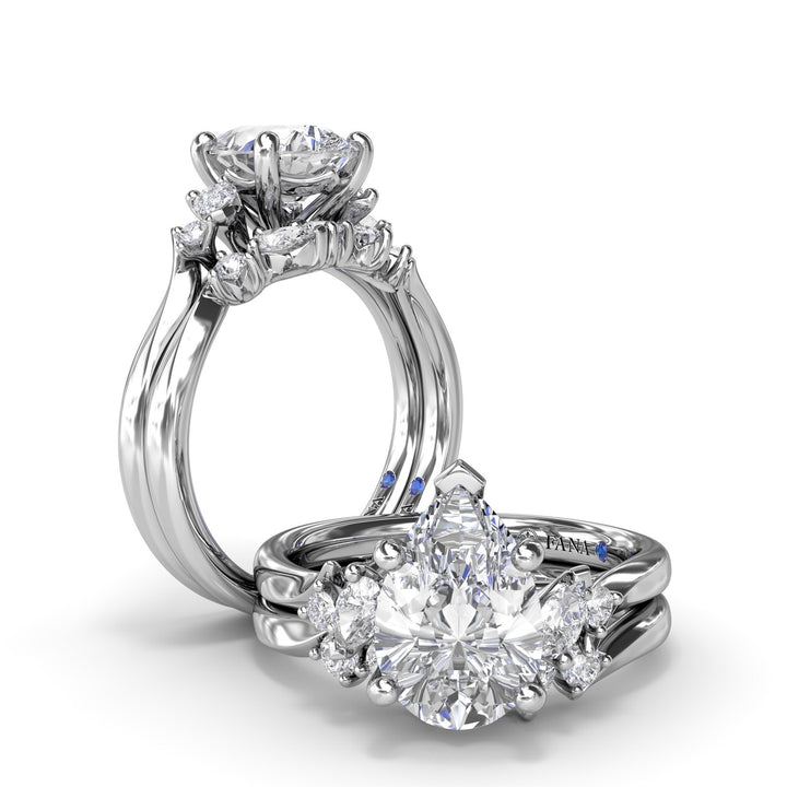 Vine-Inspired Split Round Diamond Engagement Ring