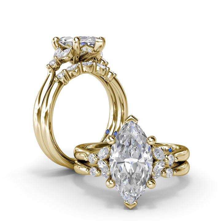 Vine-Inspired Split Round Diamond Engagement Ring