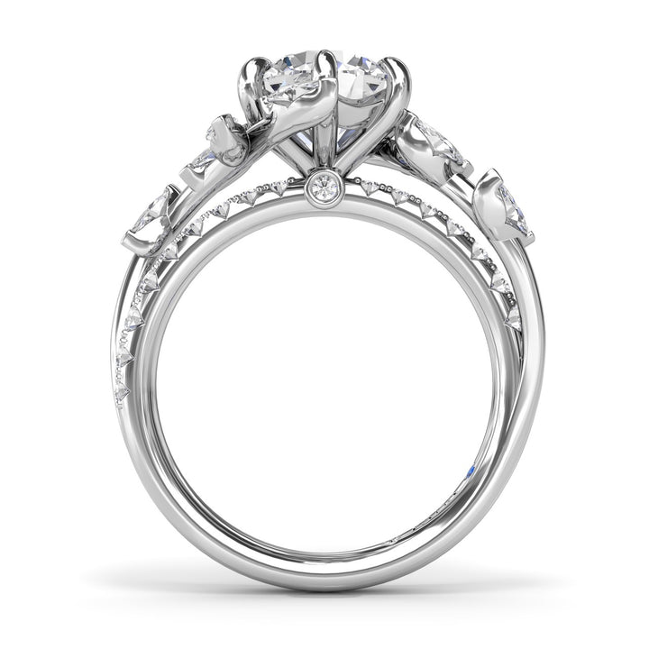 Vine-Inspired Split Round Diamond Engagement Ring