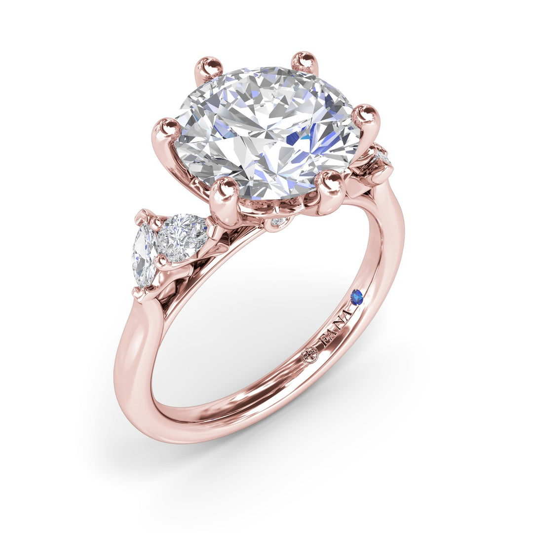 Vine-Inspired Split Round Diamond Engagement Ring