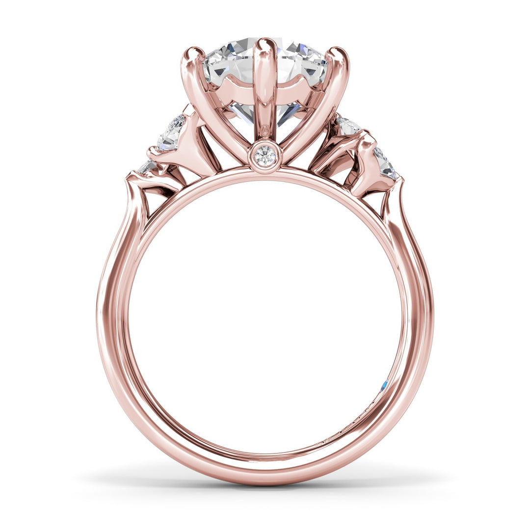 Vine-Inspired Split Round Diamond Engagement Ring