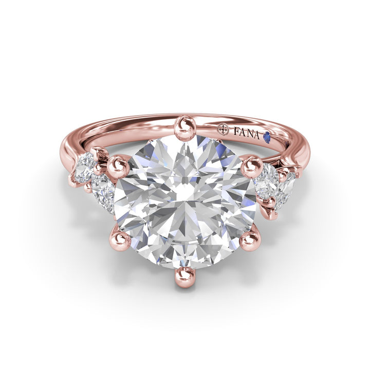 Vine-Inspired Split Round Diamond Engagement Ring