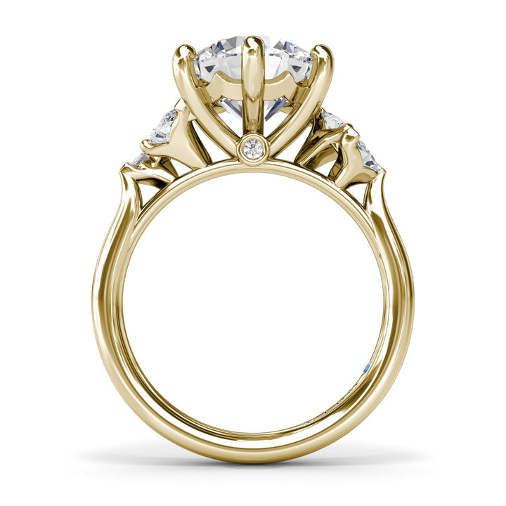Vine-Inspired Split Round Diamond Engagement Ring