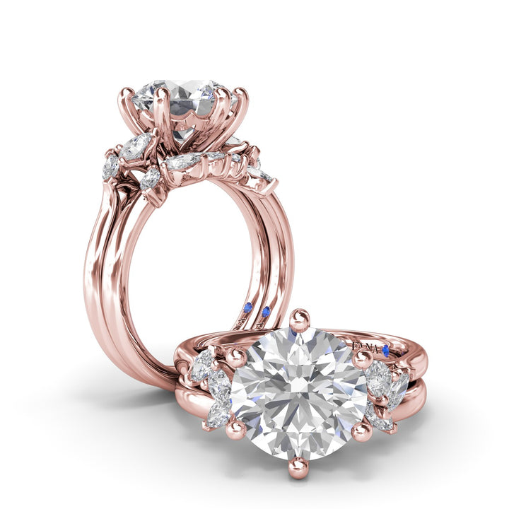 Vine-Inspired Split Round Diamond Engagement Ring