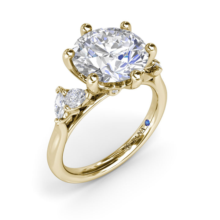Vine-Inspired Split Round Diamond Engagement Ring