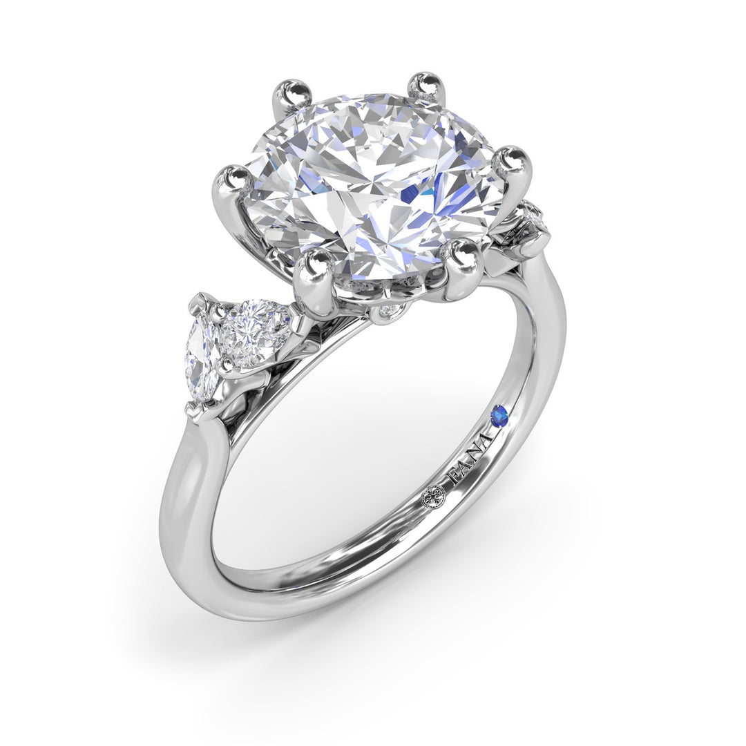 Vine-Inspired Split Round Diamond Engagement Ring