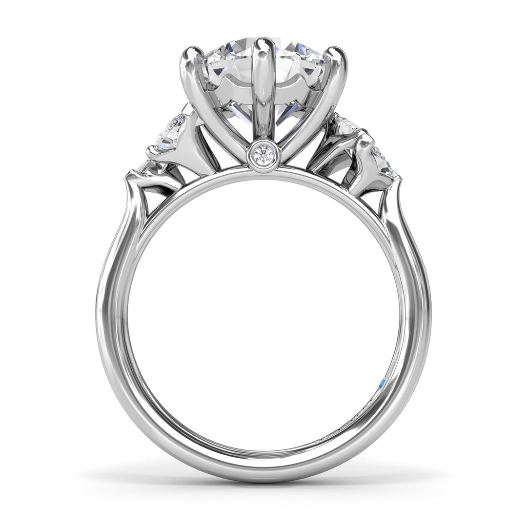 Vine-Inspired Split Round Diamond Engagement Ring