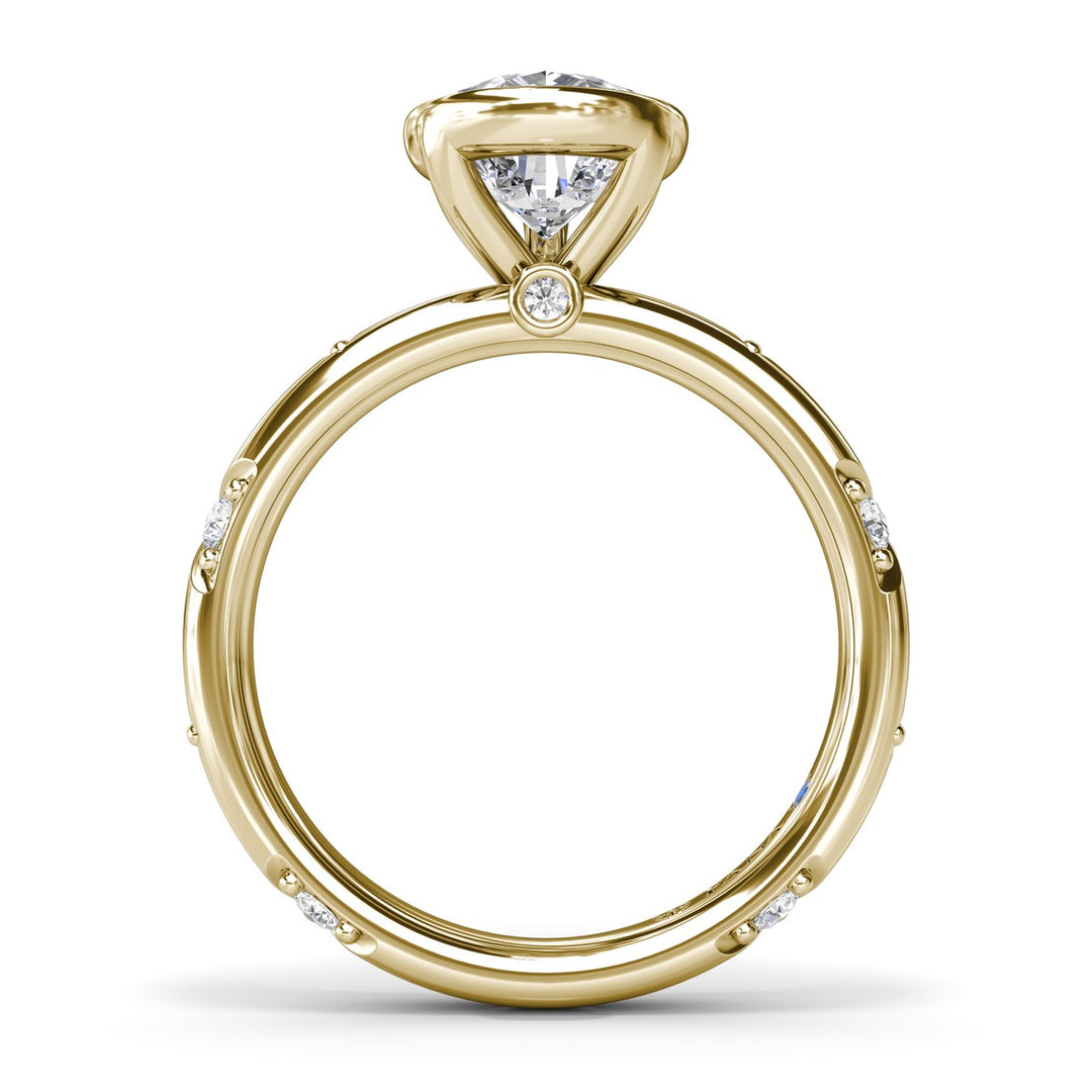 Pear Shaped Bezel Set Diamond Engagement Ring