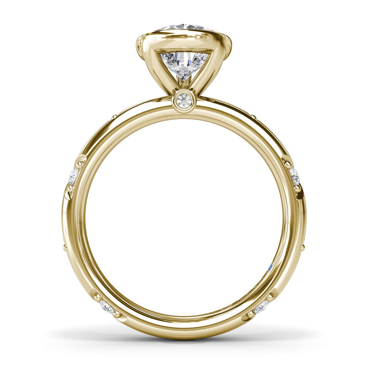 Pear Shaped Bezel Set Diamond Engagement Ring