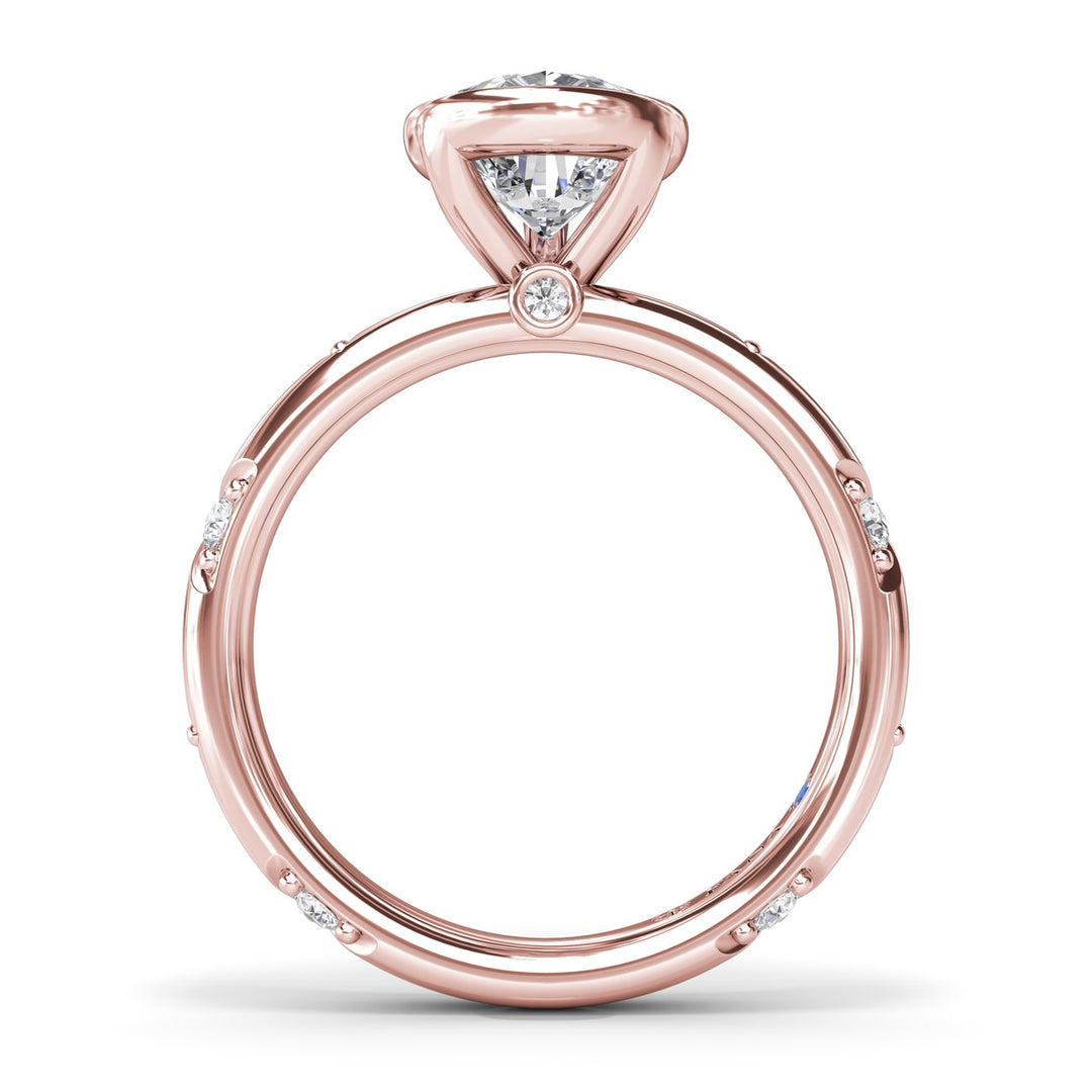 Pear Shaped Bezel Set Diamond Engagement Ring