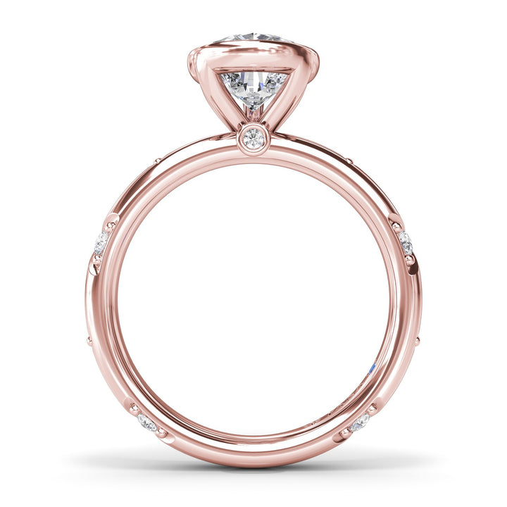 Pear Shaped Bezel Set Diamond Engagement Ring