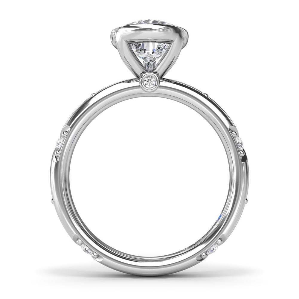 Pear Shaped Bezel Set Diamond Engagement Ring