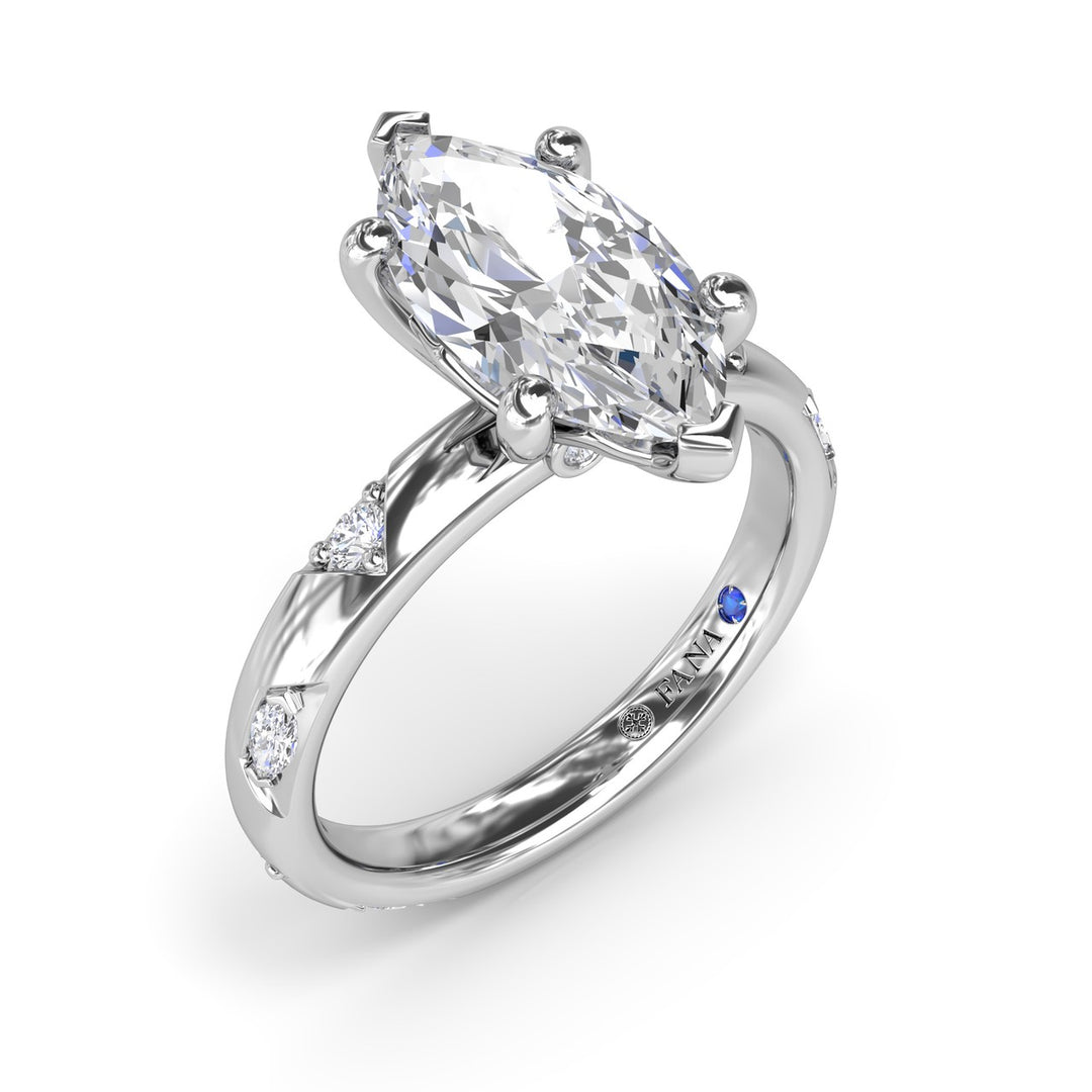 Abstract Marquise Diamond Engagement Ring
