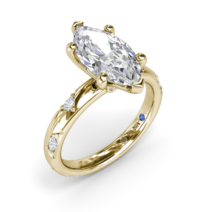 Abstract Marquise Diamond Engagement Ring