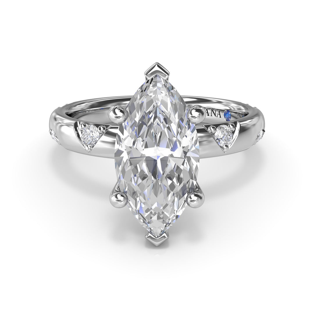 Abstract Marquise Diamond Engagement Ring