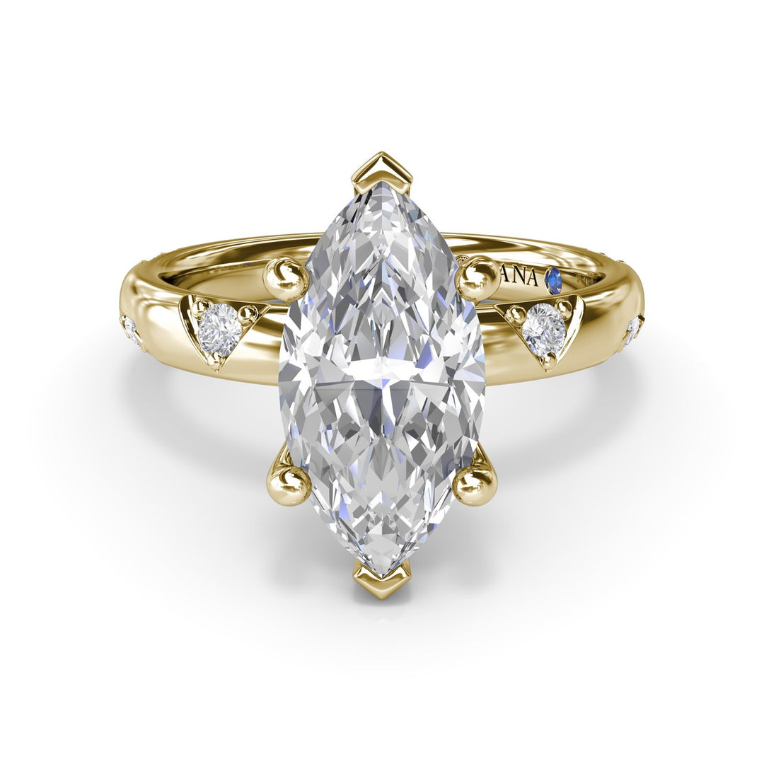 Abstract Marquise Diamond Engagement Ring