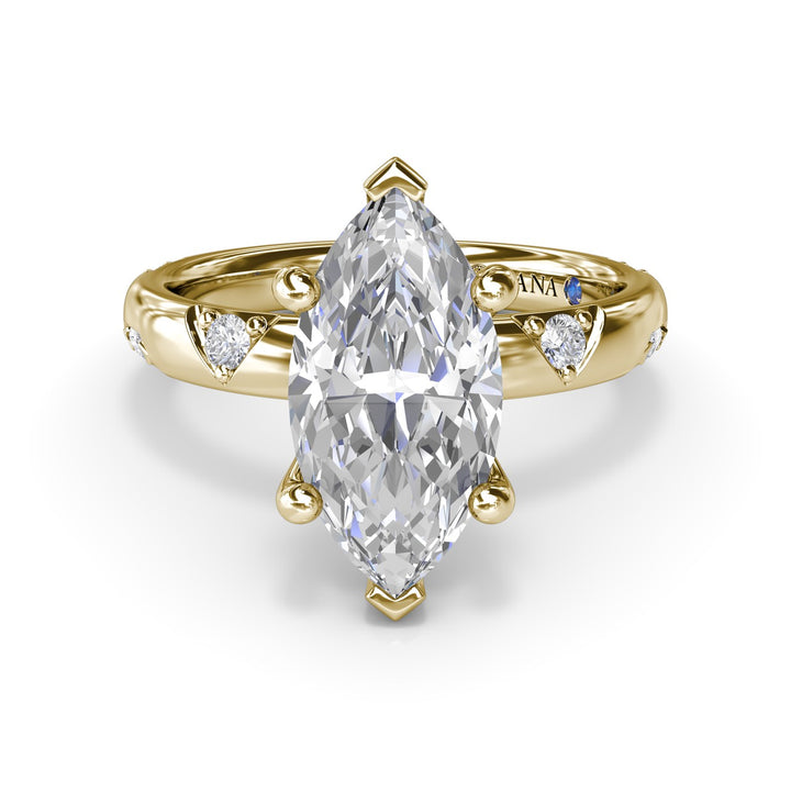 Abstract Marquise Diamond Engagement Ring