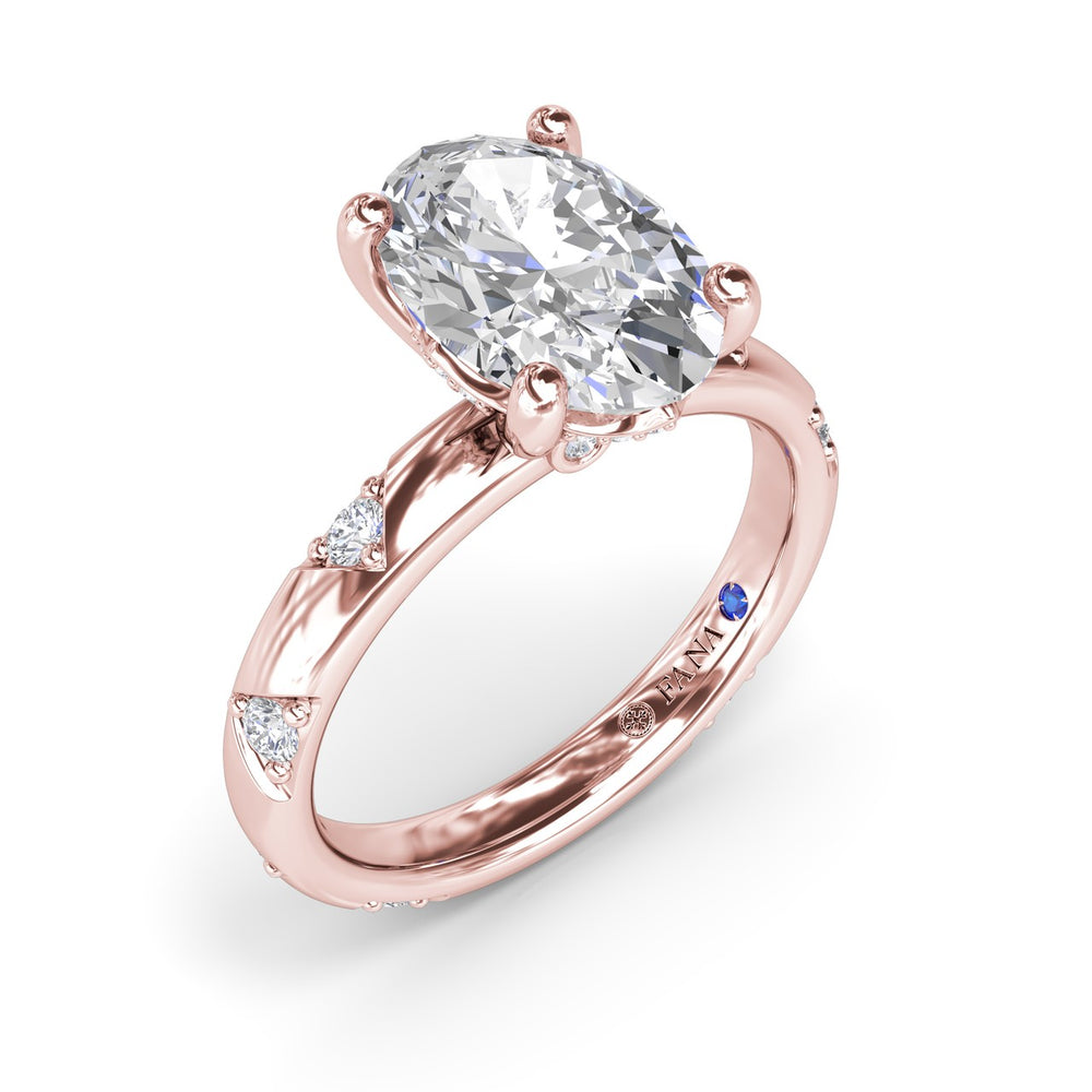 Abstract Oval Diamond Engagement Ring