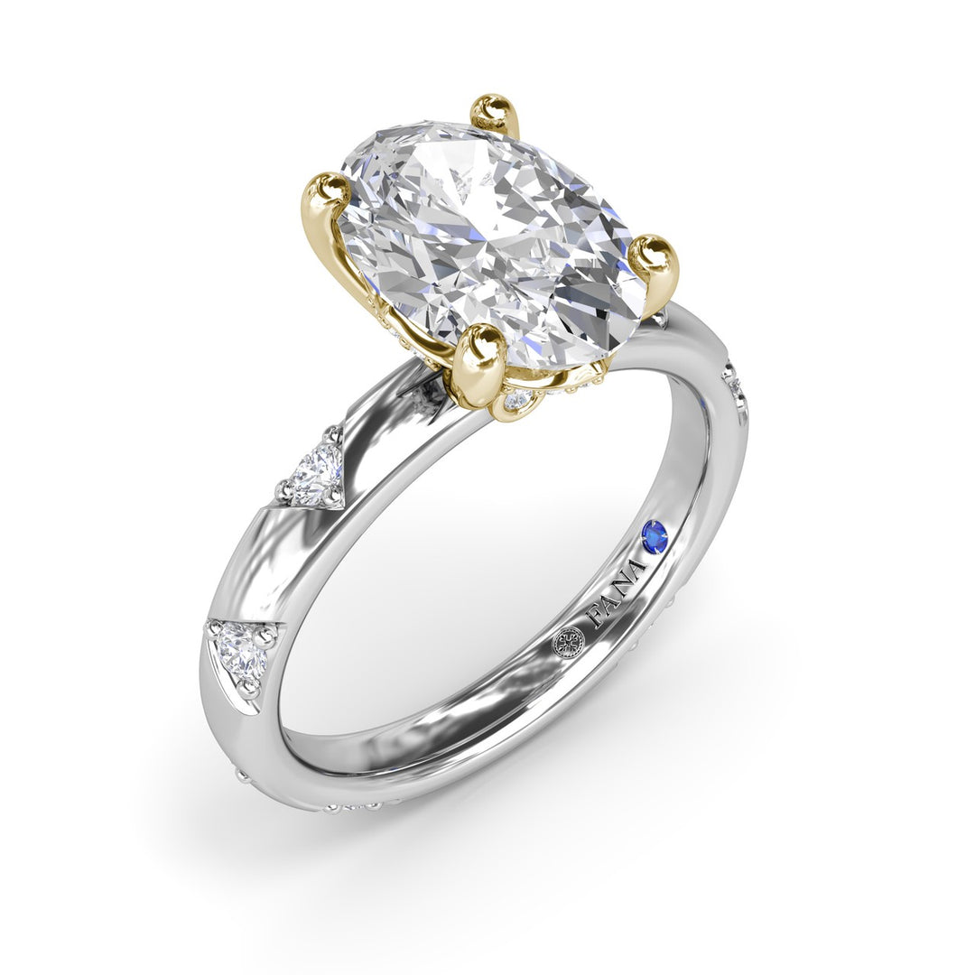 Abstract Oval Diamond Engagement Ring