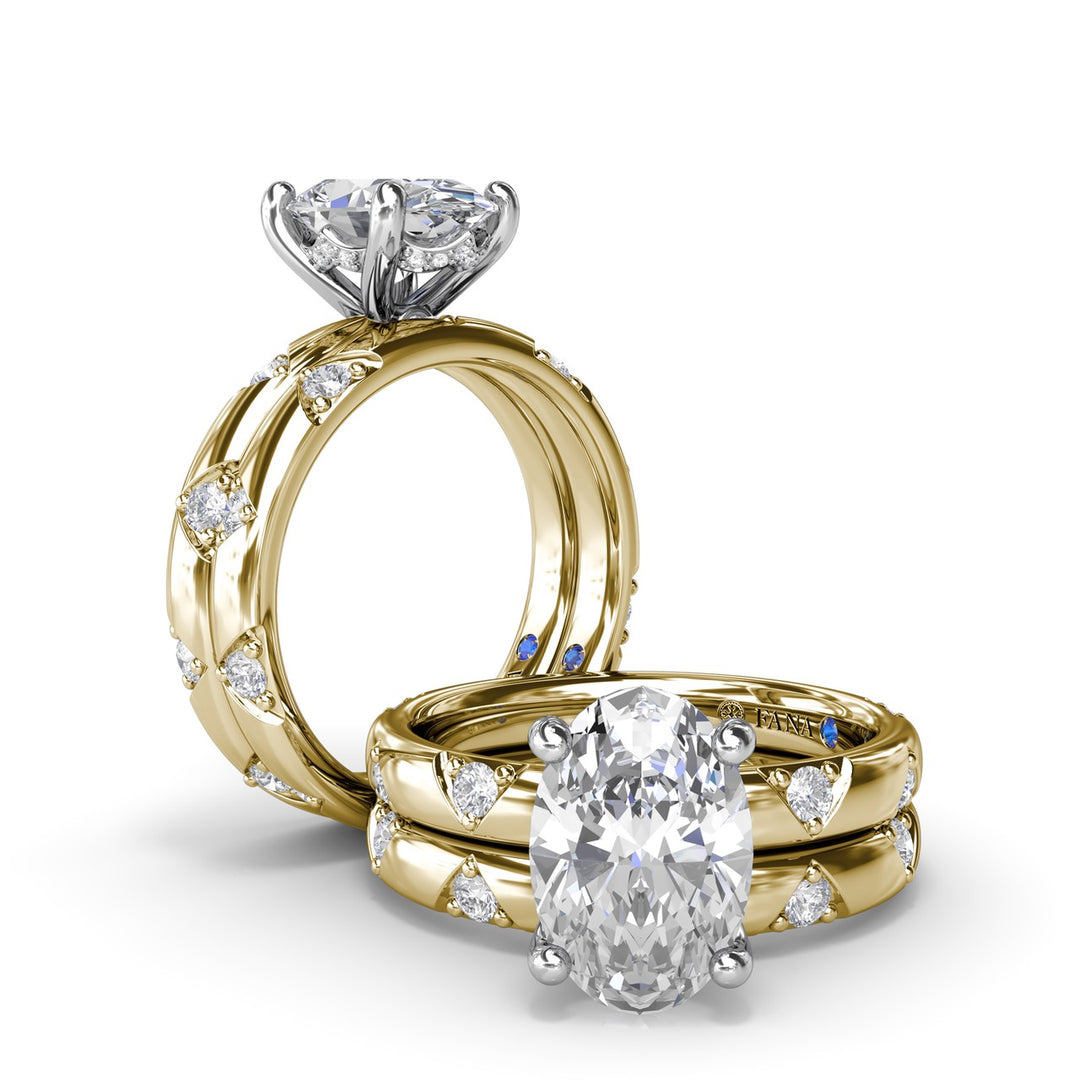 Abstract Oval Diamond Engagement Ring
