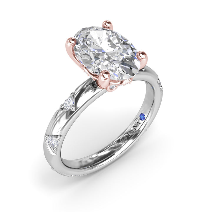 Abstract Oval Diamond Engagement Ring