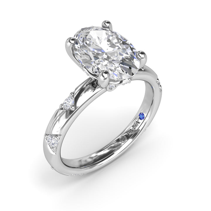 Abstract Oval Diamond Engagement Ring
