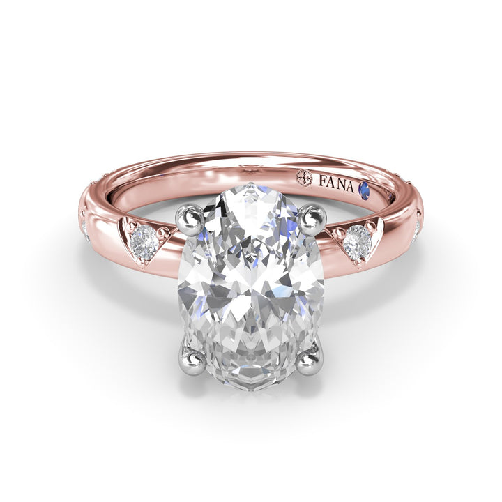 Abstract Oval Diamond Engagement Ring