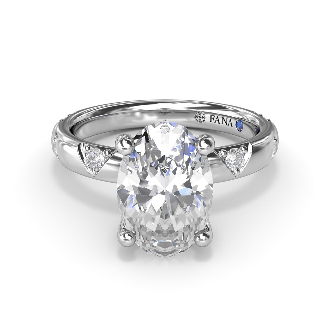 Abstract Oval Diamond Engagement Ring