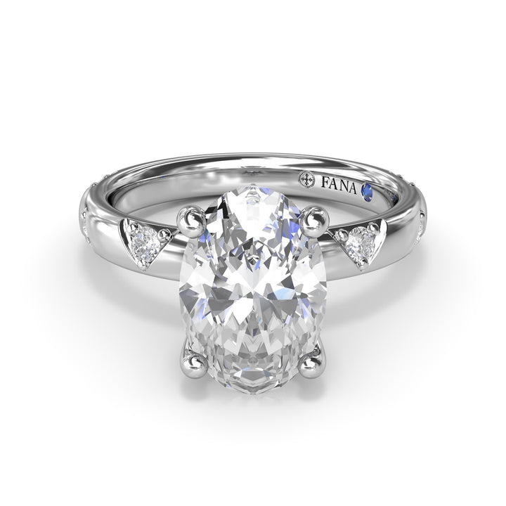 Abstract Oval Diamond Engagement Ring