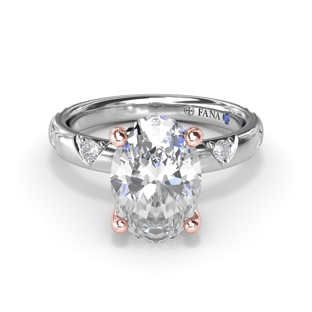 Abstract Oval Diamond Engagement Ring