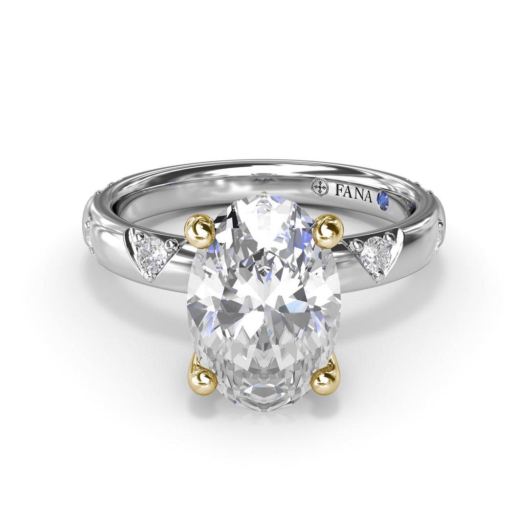 Abstract Oval Diamond Engagement Ring
