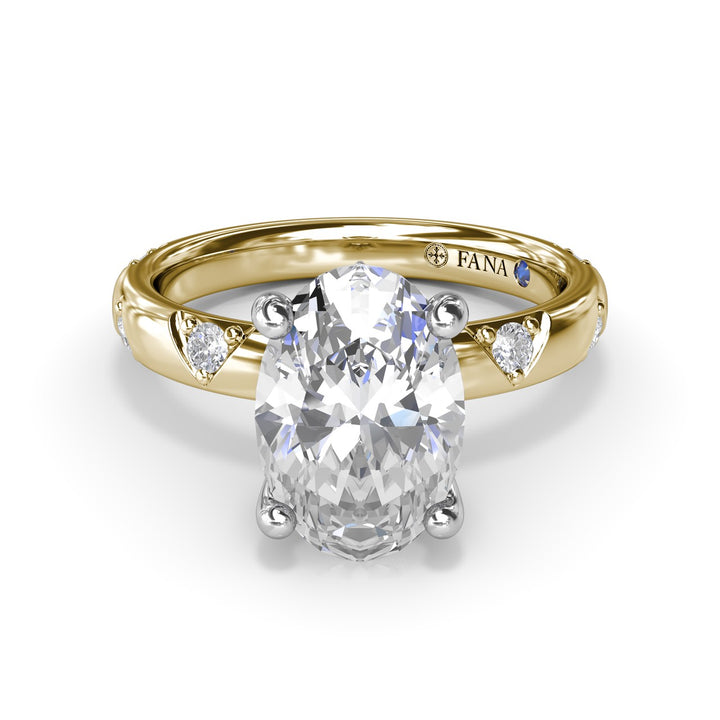Abstract Oval Diamond Engagement Ring