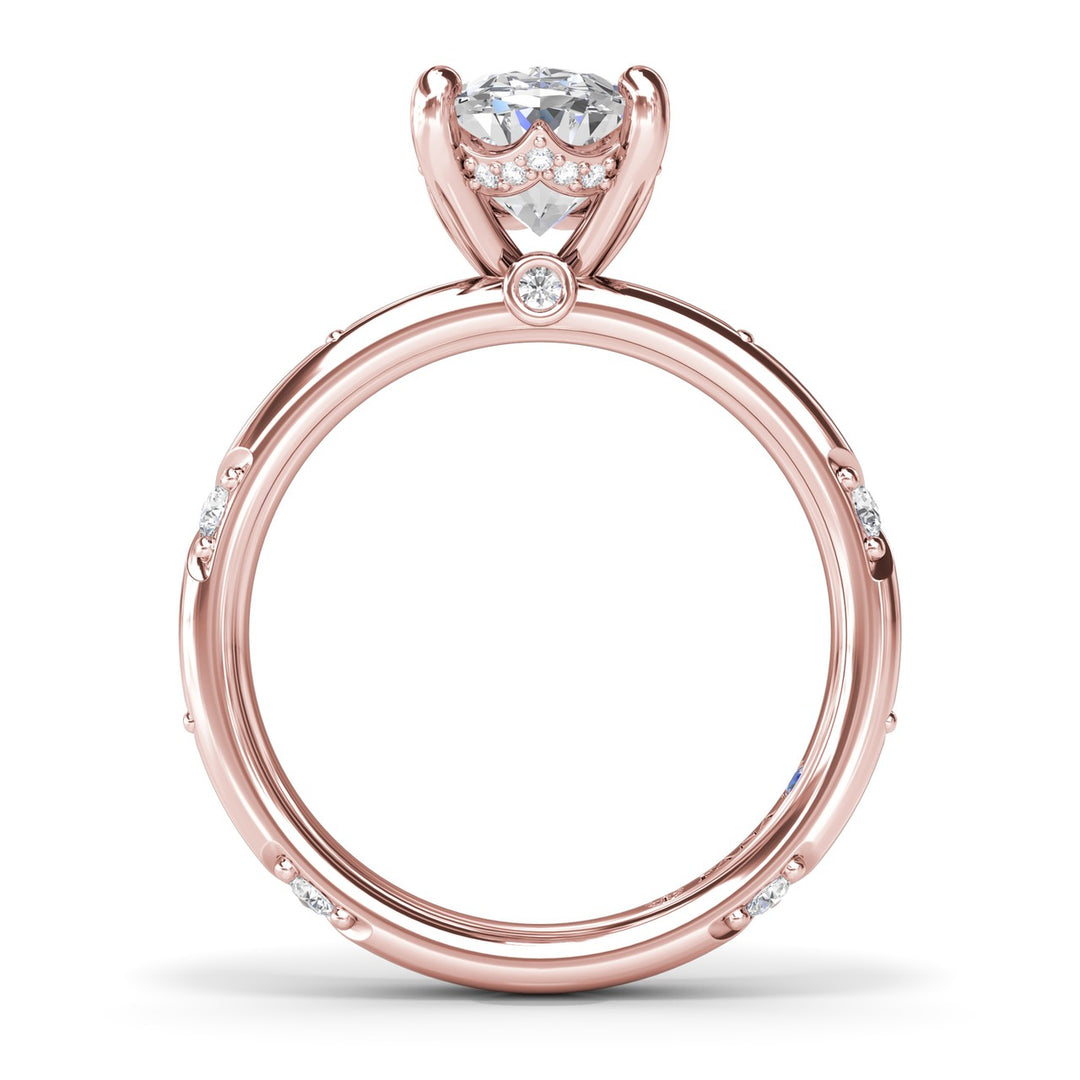 Abstract Oval Diamond Engagement Ring