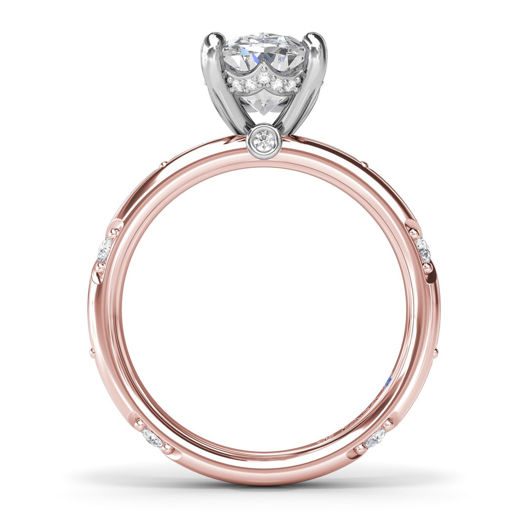 Abstract Oval Diamond Engagement Ring
