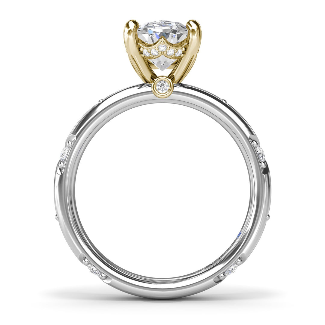 Abstract Oval Diamond Engagement Ring