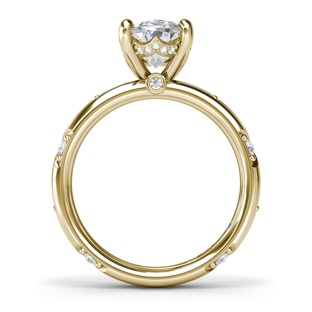 Abstract Oval Diamond Engagement Ring