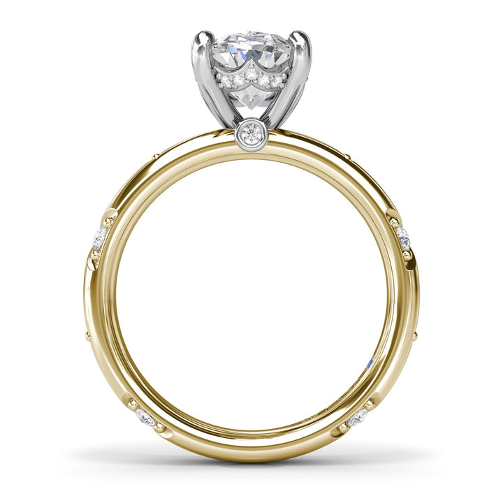 Abstract Oval Diamond Engagement Ring