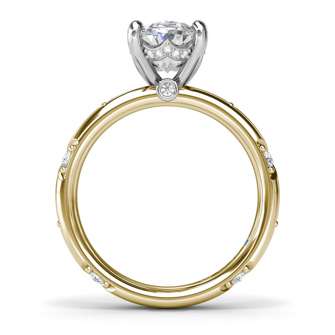 Abstract Oval Diamond Engagement Ring