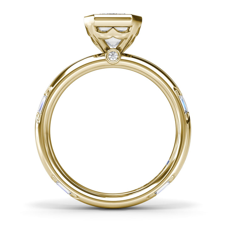 Abstract Emerald Cut Diamond engagement Ring