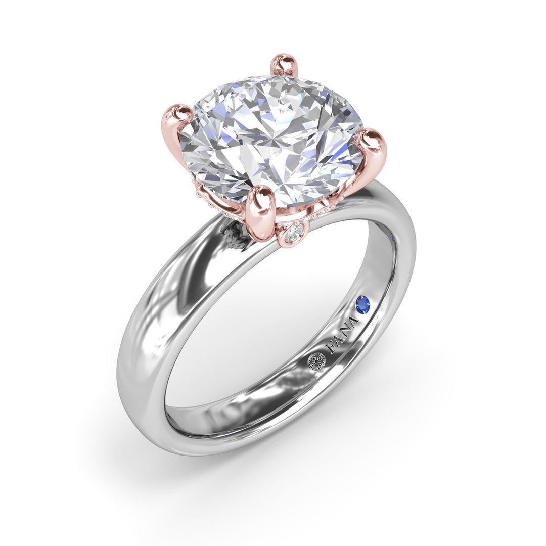 Classic Wide Band Diamond Engagement Ring