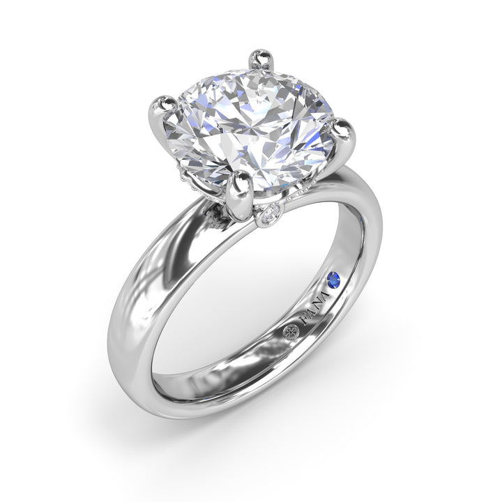 Classic Wide Band Diamond Engagement Ring
