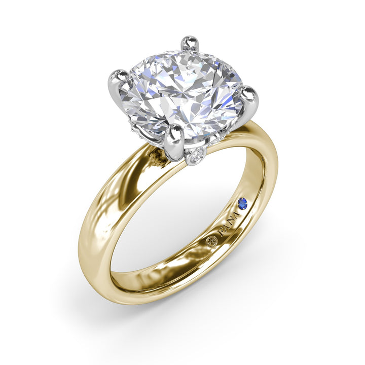 Classic Wide Band Diamond Engagement Ring