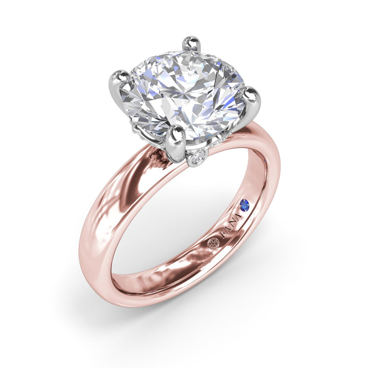Classic Wide Band Diamond Engagement Ring