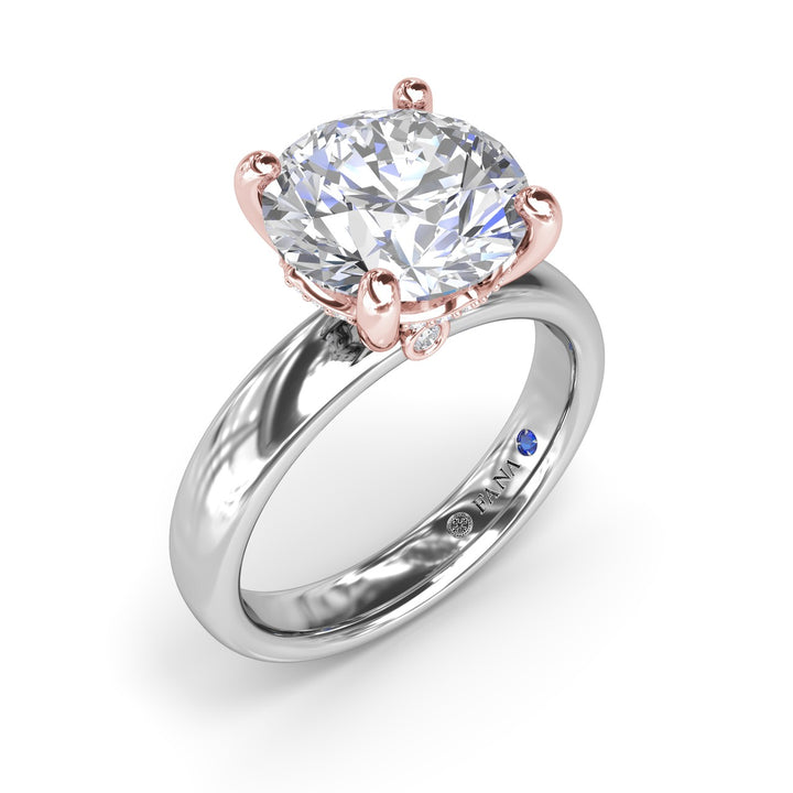 Classic Wide Band Diamond Engagement Ring